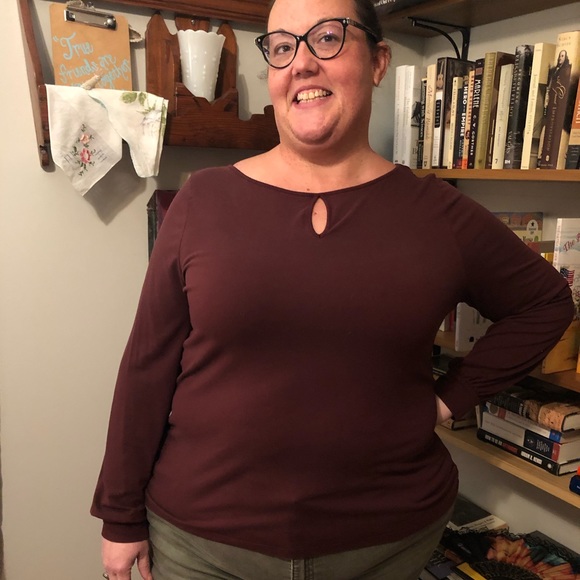 Talbots long sleeved knit top with keyhole detail at neck - Picture 1 of 2